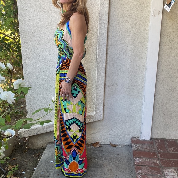 Anthropologie Flying Tomato vibrant colored beautiful bohemian style dress. - Picture 7 of 13